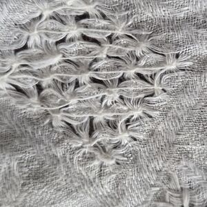 Vintage White Oval Fringe Table Scarf w/Hairpin Lace Embellishments